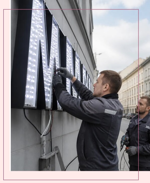 Изготовление и монтаж светодиодных LED вывесок в Долгопрудном