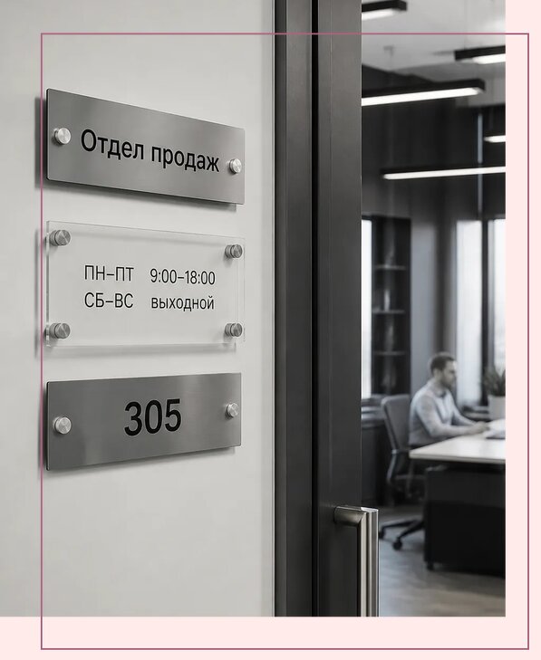 Офисные таблички на дверь в Долгопрудном по цене от 4972 р. | Аванза-Длг